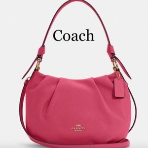 COACH Everly Shoulder Bag Gold/Bright Violet